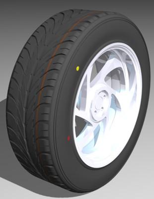 Colored Dots on Tires